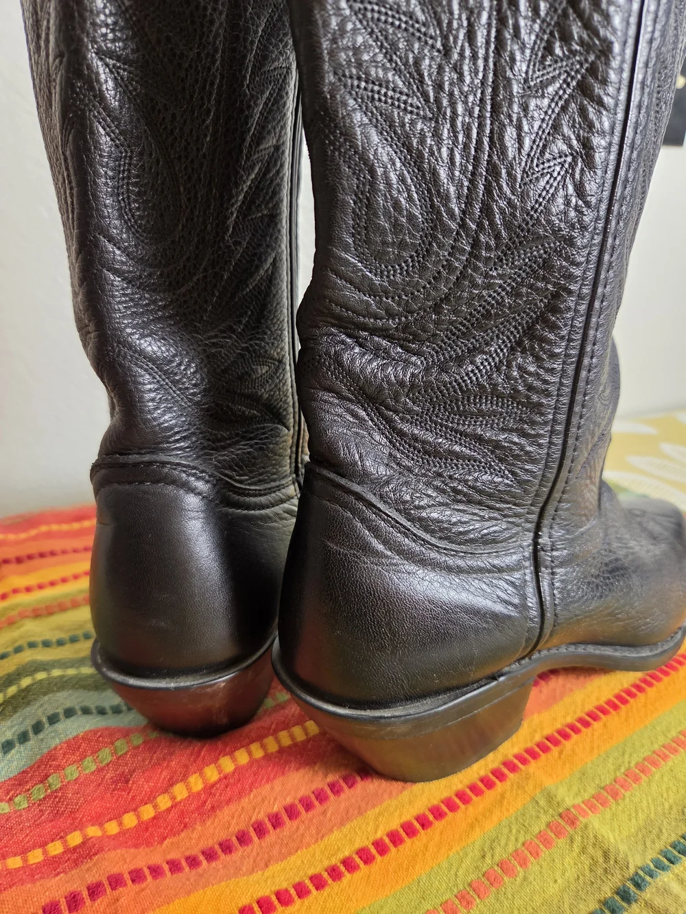 Durango Black Western Women's Boots with Stitched Leather Lining Silver Boot Tip